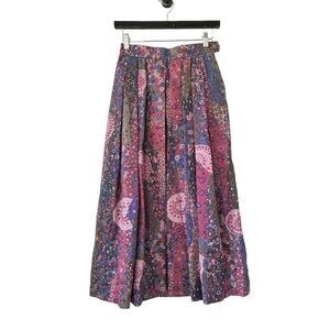 Geiger Foulard Pleated Print Midi Skirt Womens Multicolor Size Au34